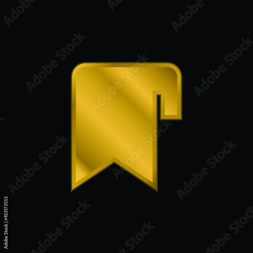 Free Download Bookmark gold plated metalic icon or logo vector - GFXLoad
