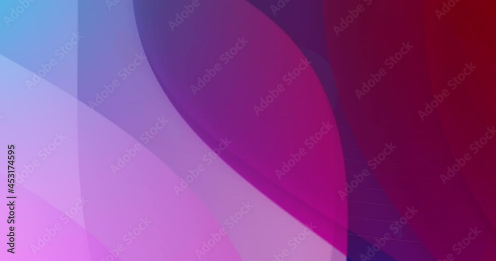 Animation of colourful shapes moving on blue background