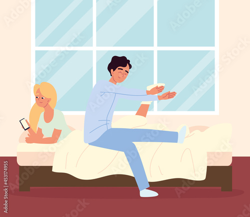 man woman morning routine
