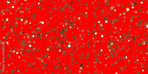 golden confetti on red background 3d render