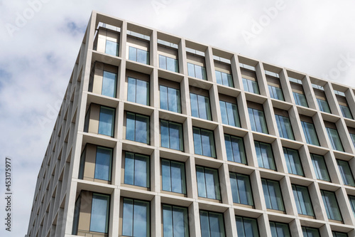 Office building with sky. Modern architecture in Dublin