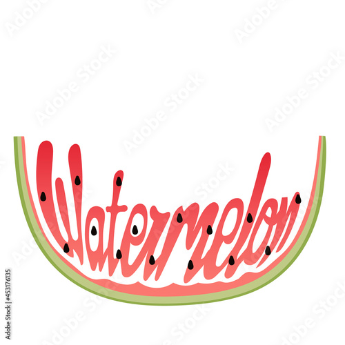 Hand-drawn watermelon slice vector illustration