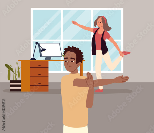 business people and active break