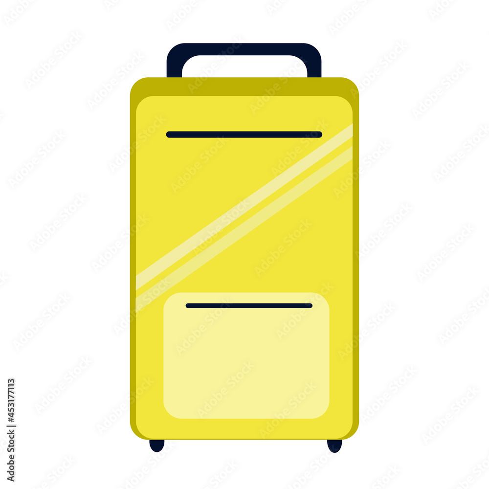 Yellow travel suitcase on wheels. Yellow travel suitcase on wheels.