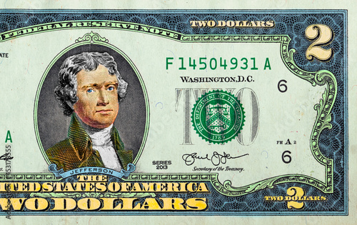 Φωτογραφία Obverse of 2 US dollar banknote
