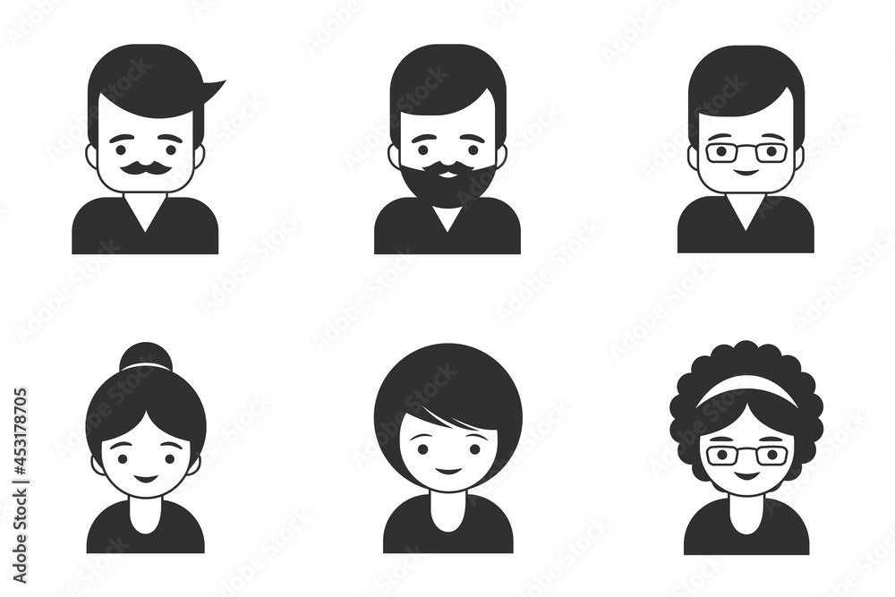 icons and avatars of people and business people. Man and woman icon icons and avatars of people and business people. Man and woman icon