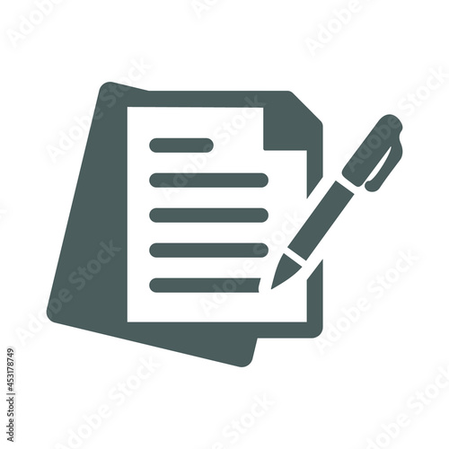 Writing, article, blog icon. Gray vector graphics. © 121icons