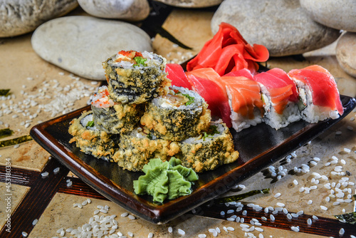 Fried sushi rolls photo
