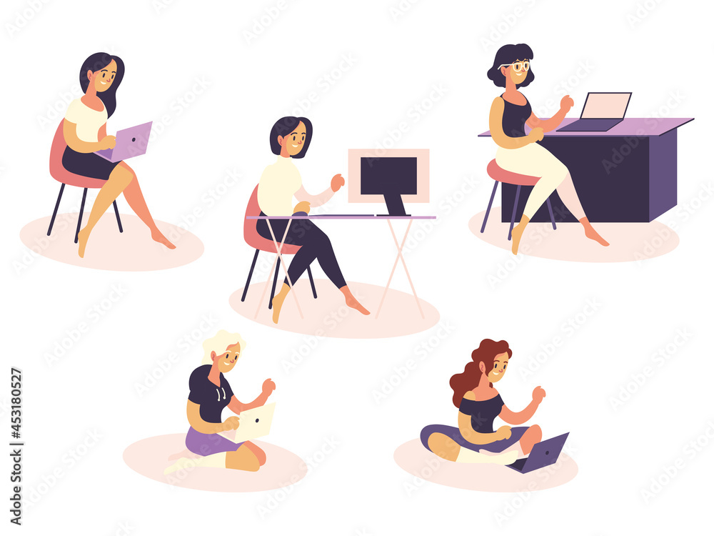 Fototapeta premium freelancers women using laptop