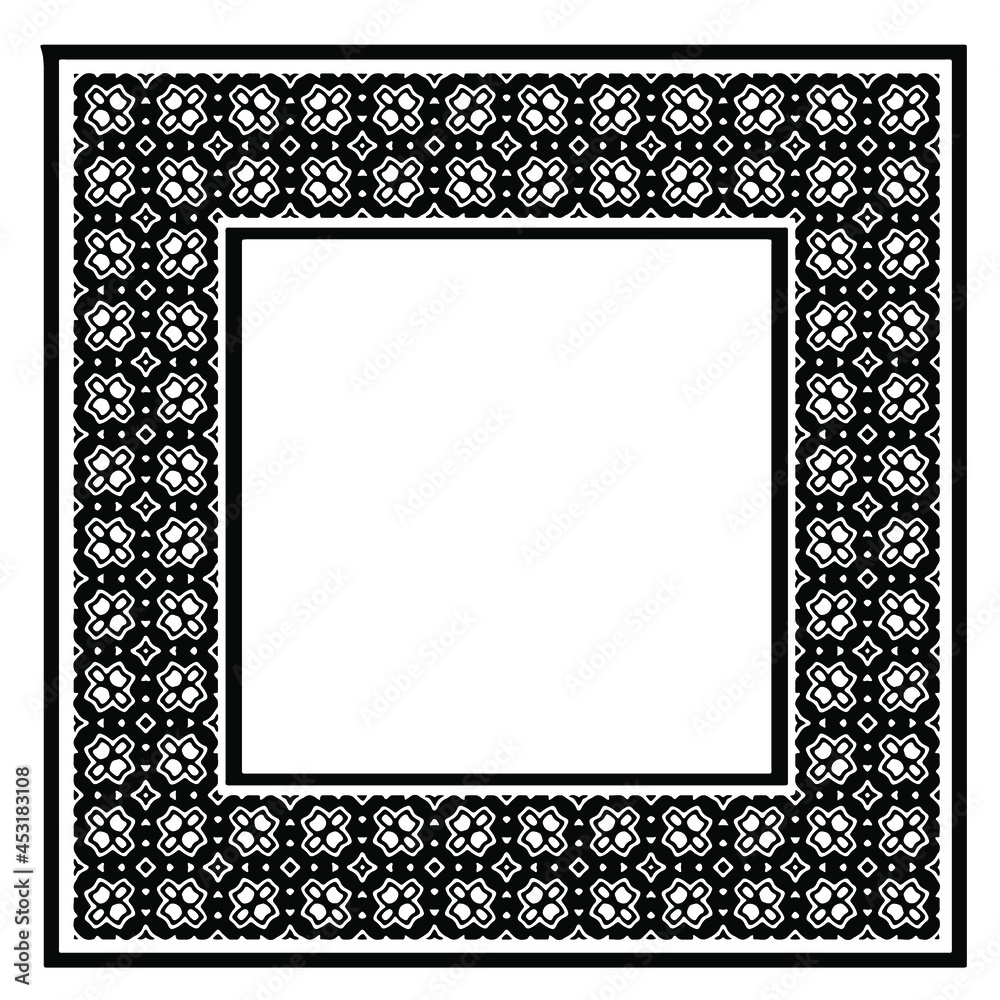 Black and white rectangle frame with linear border ornament, vector certificate template, decorative design element in retro style. Black and white rectangle frame with linear border ornament, vector certificate template, decorative design element in retro style.
