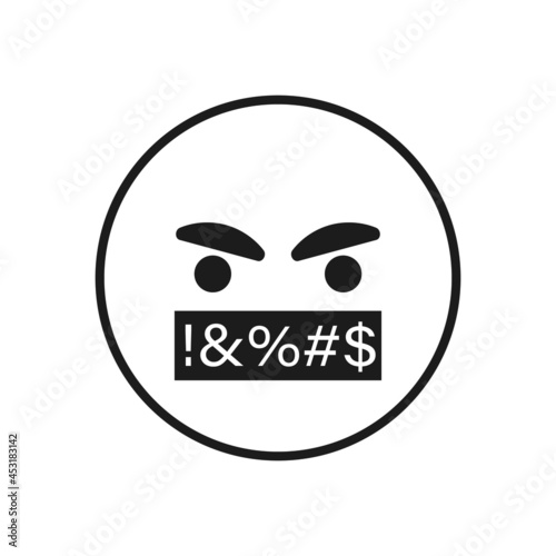 Frustrated emoji. Isolated vector symbol.