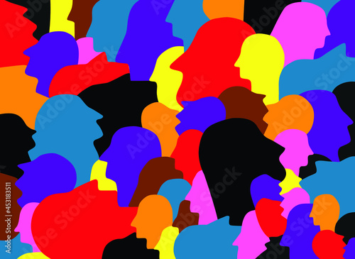 heads of people abstract vector illustration 