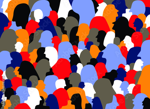 heads of people abstract vector illustration
