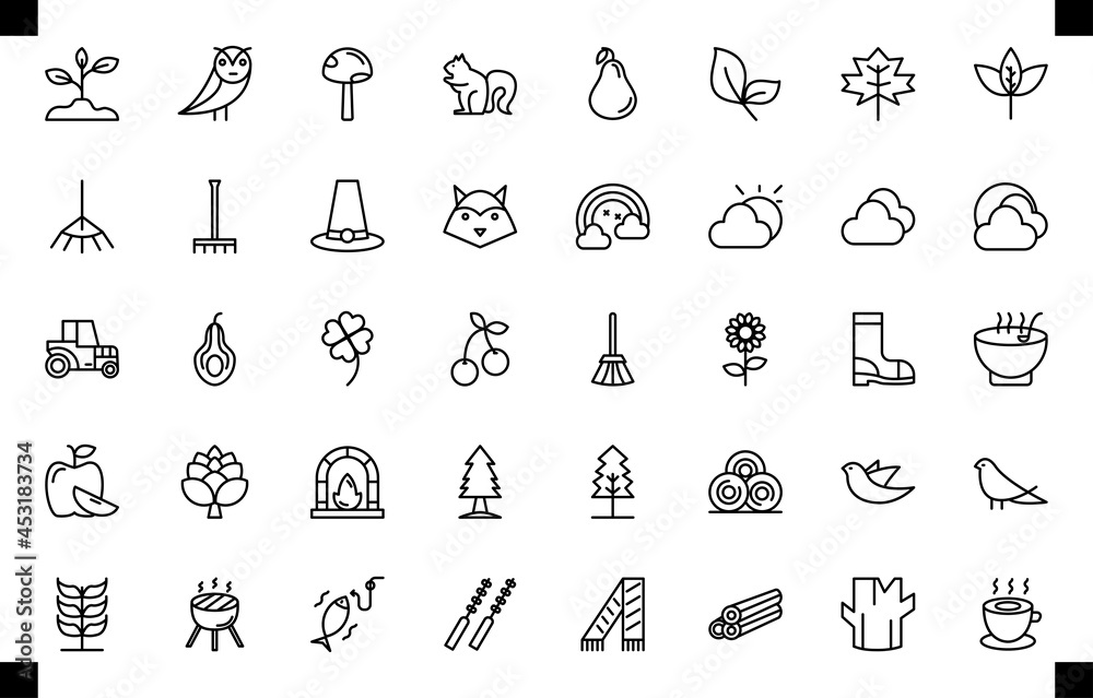 autumn icon set element vector for your design autumn icon set element vector for your design