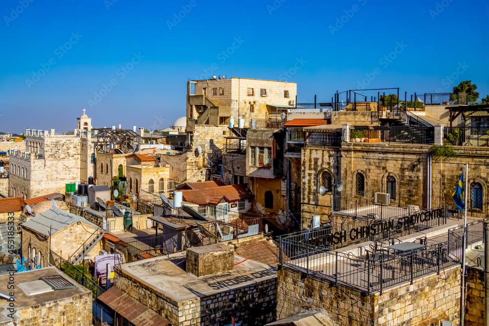 Jerusalem, Israel. rooftops of old city on a sunny day