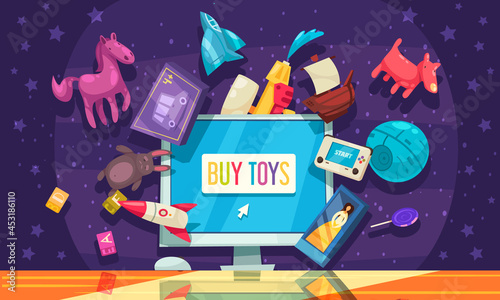 Online Toys Shop Background