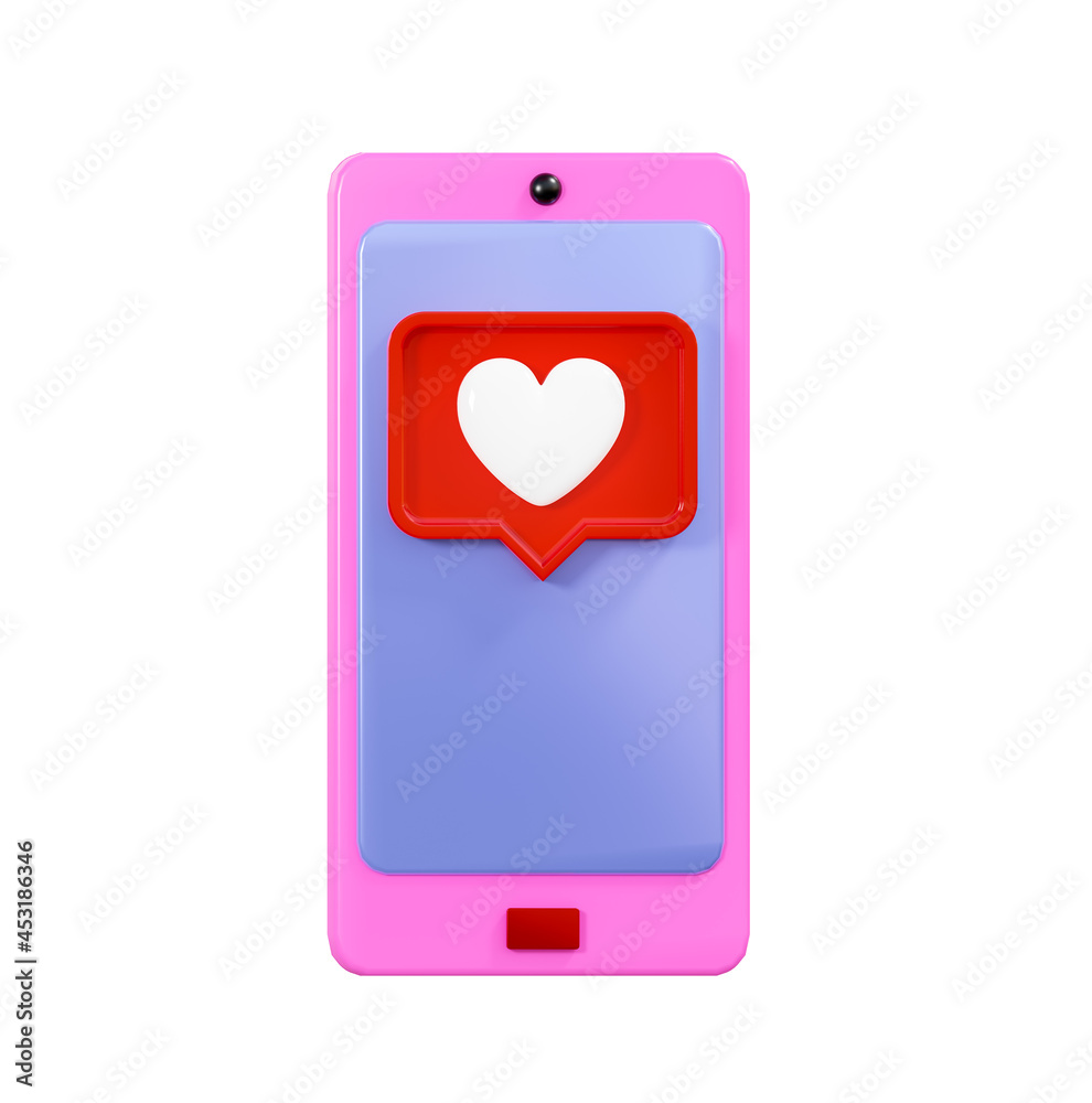 3D illustration Social Media likes with smartphone internet, like button and isolation, isolated 3d illustration. 3D illustration Social Media likes with smartphone internet, like button and isolation, isolated 3d illustration.