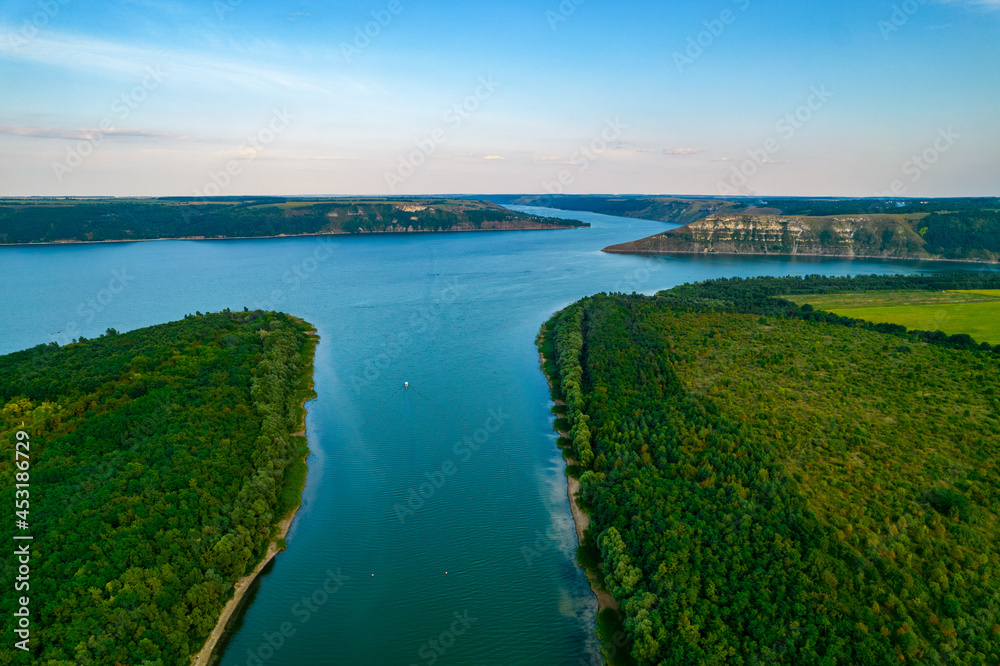 Aerial view of the Dniester river