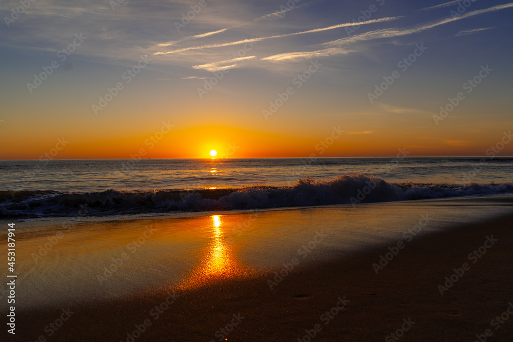 Beautiful sunrise at the sea beach