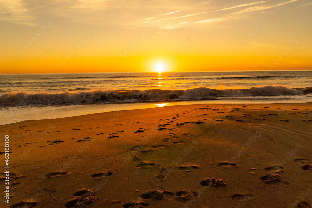 Beautiful sunrise at the sea beach