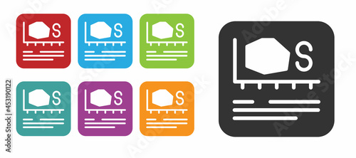 Black Area measurement icon isolated on white background. Set icons colorful. Vector