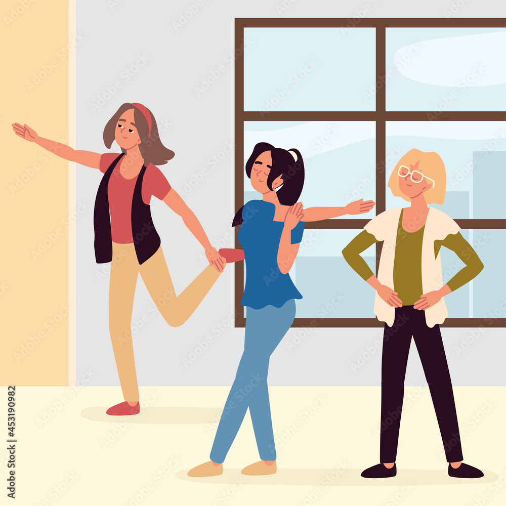 Fototapeta premium women doing active break