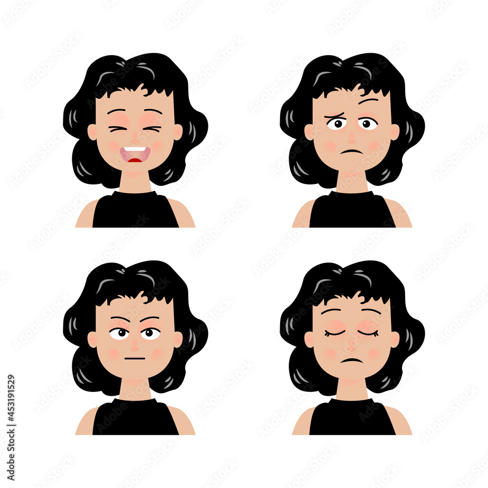 Cute kid girl with different face expressions Cute kid girl with different face expressions