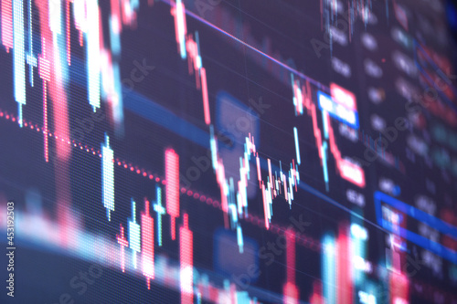 Financial stock market graph. Stock Exchange. Selective focus.