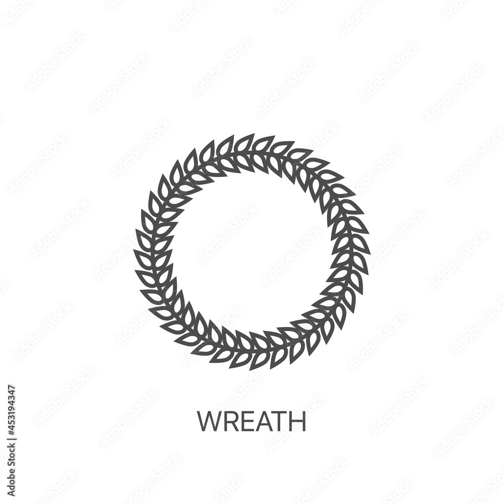 Wreath vector icon. Greek wreath, symbol and icon of victories