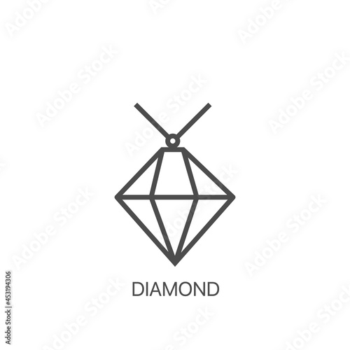 Diamond vector icon. Brilliant, diamond line icon. Linear style sign for mobile concept
