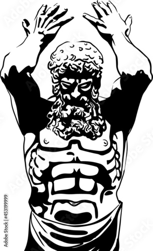 Atlas Titan Greek Mythology with slogan Vector design for t-shirt graphics, banner, fashion prints, slogan tees, stickers, cards,flyer, posters and other creative uses	
