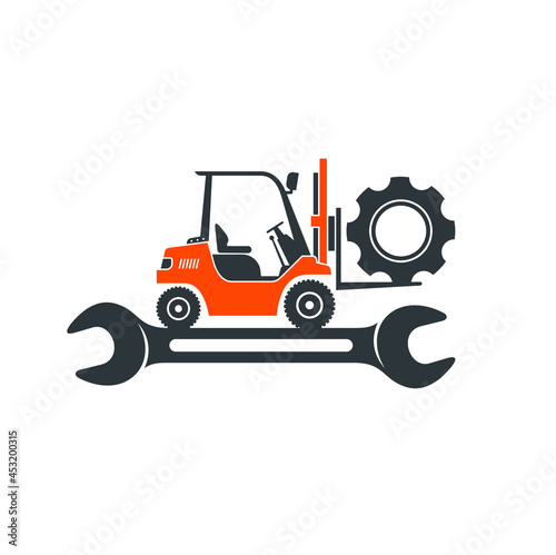 forklift repair icon, vector art.