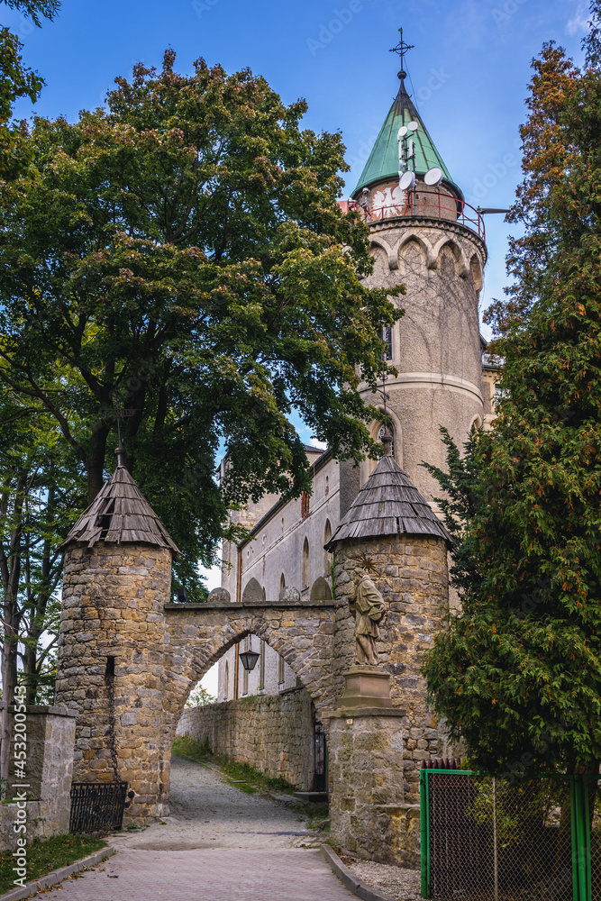 Lesna Skala Castle on Szczytnik mountain near Szczytna town in the region of Lower Silesia, Poland