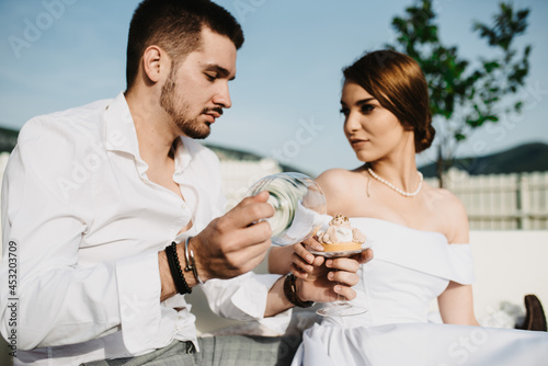 Beautiful Serbian couple during the wedding ceremony