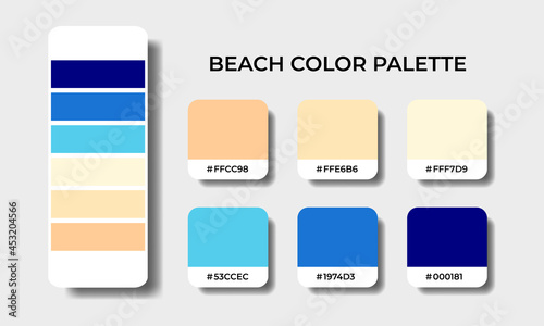 beach color palettes pantone swatch sets