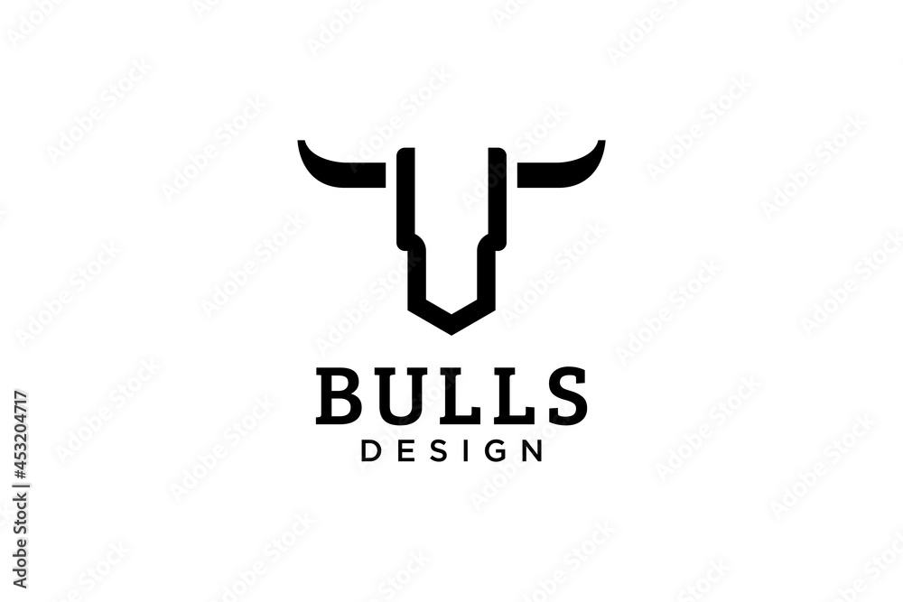 Letter U logo, Bull logo,head bull logo, monogram Logo Design Template Element