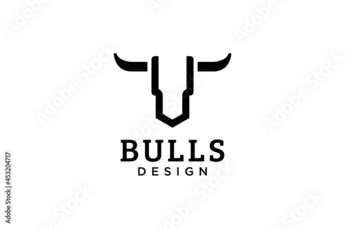 Letter U logo  Bull logo head bull logo  monogram Logo Design Template Element