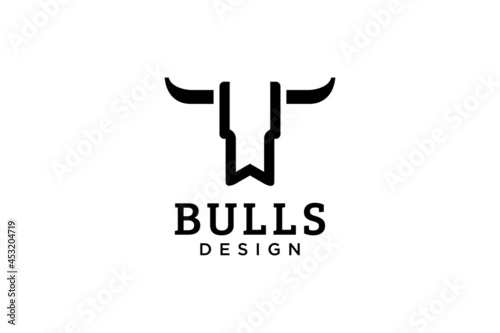 Letter W logo, Bull logo,head bull logo, monogram Logo Design Template Element