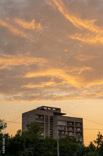 sunset over the city