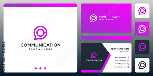 Creative chat bubble logo design template with initial letter C graphic design vector illustration.