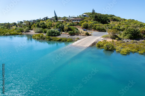 Drone Aerial Towards A Boat Ramp photo