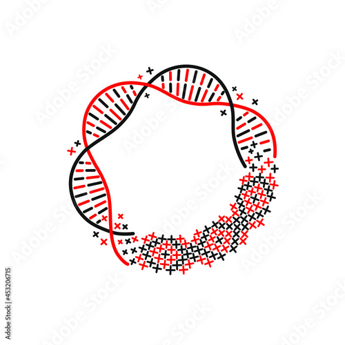 DNA molecule, Chromosomes ideas, cross stitch, dna helix molecule, genetic engineering, integration, puzzle, embroidery, wreath, vyshyvanka day, Ukraine tradition, vishivanka 