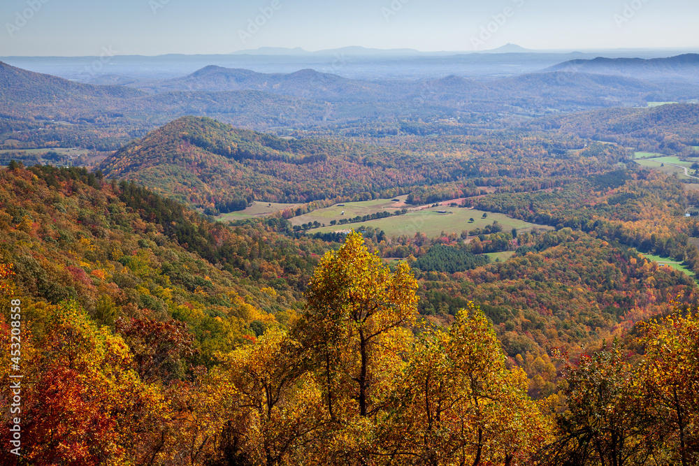 Beautiful fall foliage from an overlook on the Blue Ridge Parkway