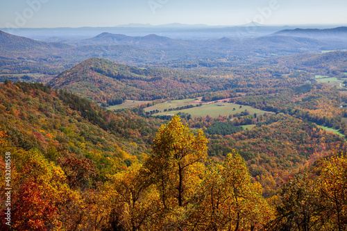 Beautiful fall foliage from an overlook on the Blue Ridge Parkway