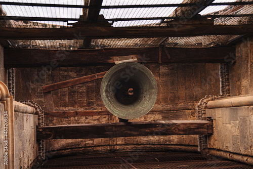 Low angle shot of the bell of campanile giotto