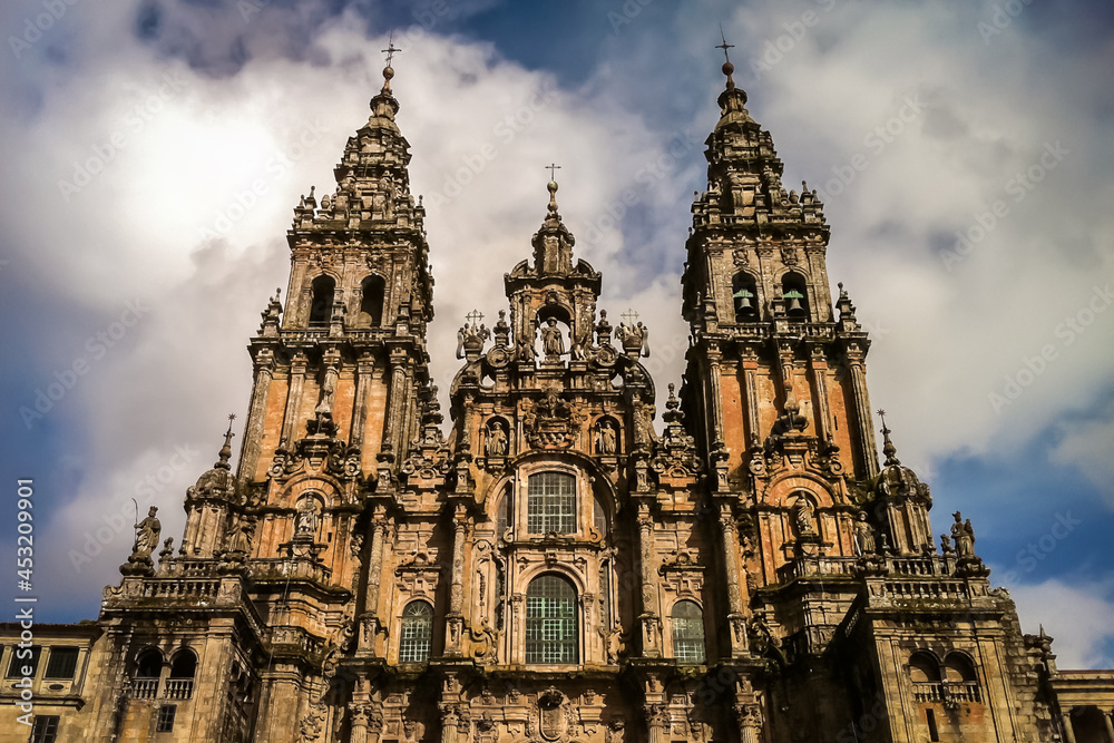 Cathedral in Santiago de Compostela, UNESCO World Heritage - the Destination of the Pilgrimage Way of St James - Camino de Santiago