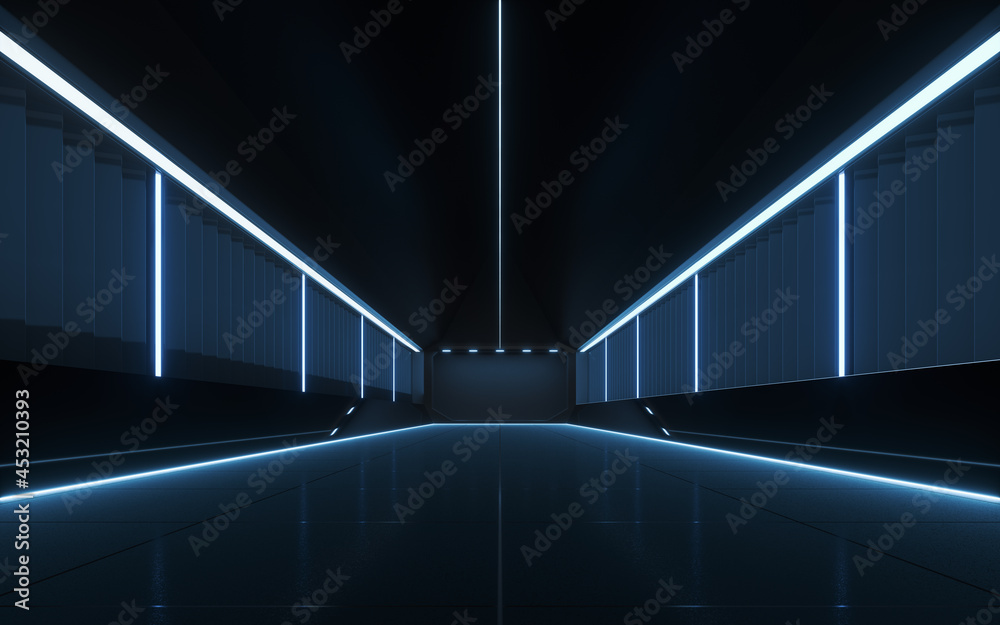 Fototapeta premium The black empty room, 3d rendering.