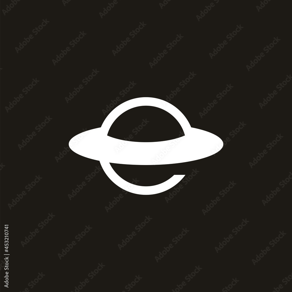 planet initial letter e logo design planet initial letter e logo design