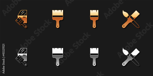 Set Car painting, Paint brush, and icon. Vector