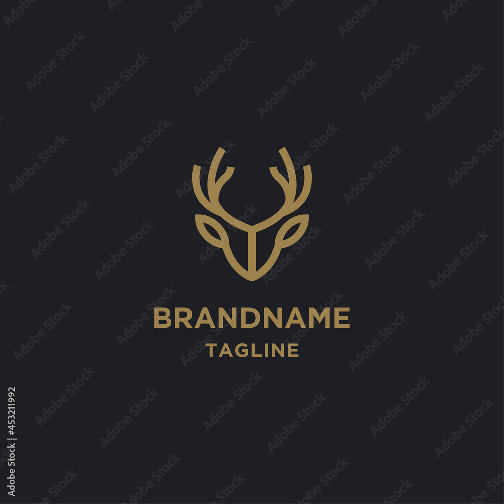 Head deer line logo design. Premium logo template Head deer line logo design. Premium logo template
